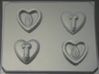 109x Penis and Vagina Heart Pour Box Chocolate Mold